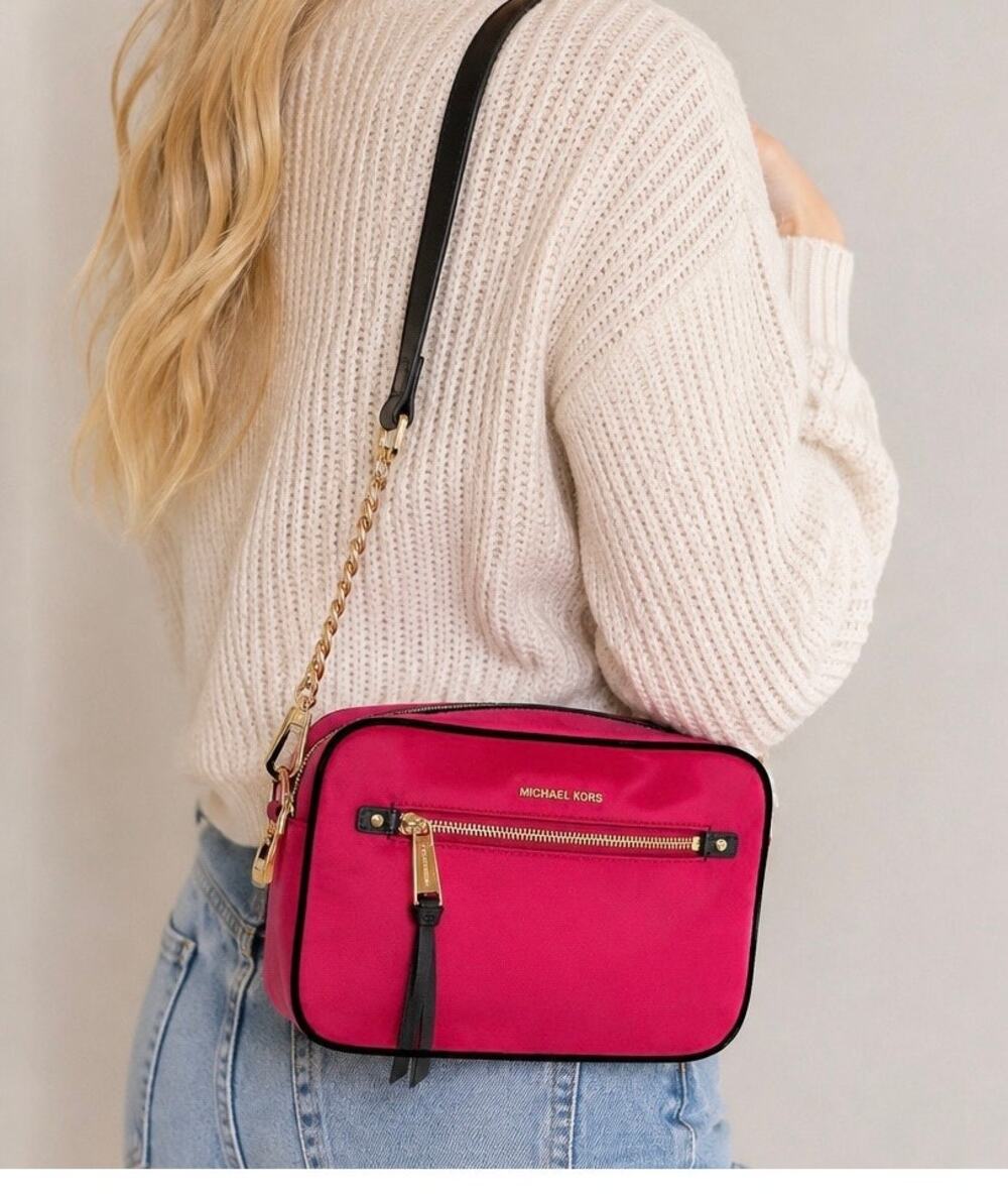 Michael Kors Polly Large Crossbody Nylon Handbag Lightweight Everyday Bag